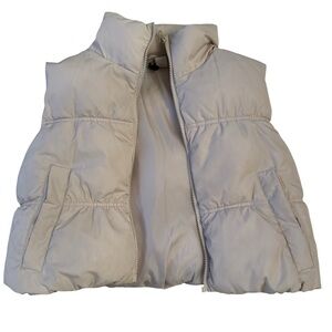 H&M Off-White Crop Puffer Jacket